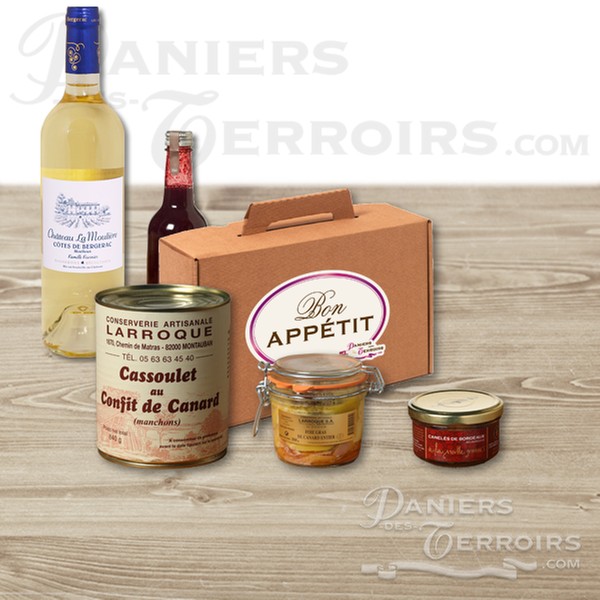 Coffret cadeau autour du foie gras et du Quercy malette carton